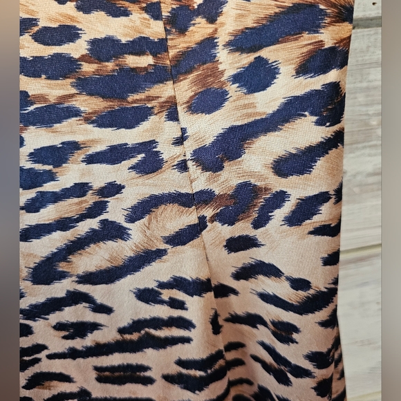 Jessica McClintock Gunne Sax Leopard Print Slip Dress Brown Cream Size 7/8 - Picture 7 of 13